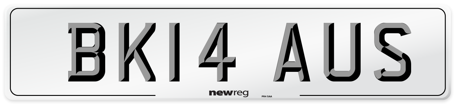 BK14 AUS Number Plate from New Reg